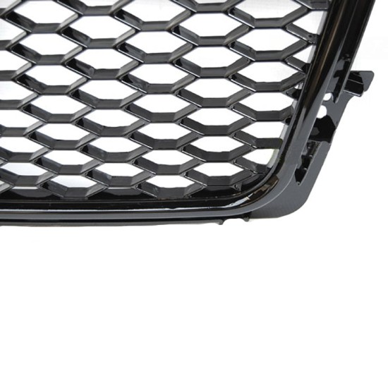 Μάσκα Για Audi A4 B8 08-11 RS4 Look Κυψελωτή Γυαλιστερό Μαύρο 1 Τεμάχιο