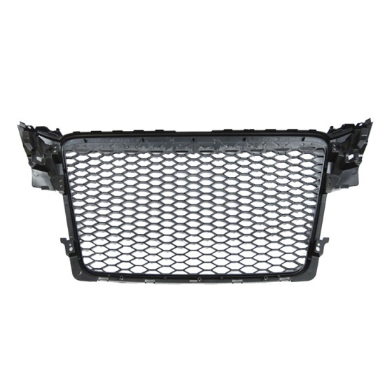 Μάσκα Για Audi A4 B8 08-11 RS4 Look Κυψελωτή Γυαλιστερό Μαύρο 1 Τεμάχιο
