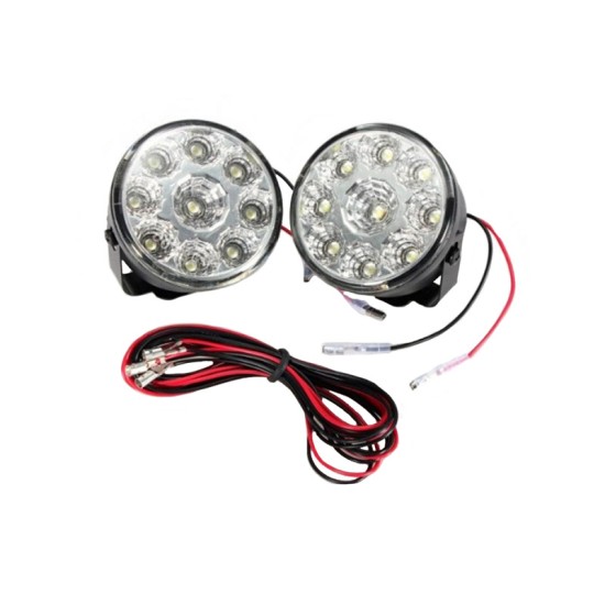 DRL Set Φώτα Ημέρας Universal Στρόγγυλα Με 9 Led 12-24 Volt 3.5Watt 70mm x 45mm 2 Τεμάχια