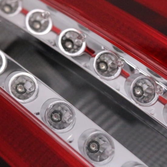 Πισινά Φανάρια Set Για Mercedes-Benz C-Class W204 07-12 Led Bar Facelift Look Κόκκινο/Crystal Carner