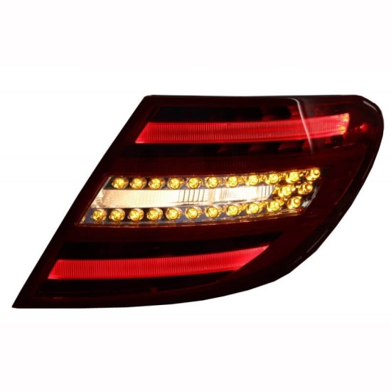 Πισινά Φανάρια Set Για Mercedes-Benz C-Class W204 07-12 Led Bar Facelift Look Κόκκινο/Crystal Carner