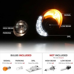 Μπροστινά Φανάρια Set Για Mercedes-Benz E-Class W211 02-06 DRL Xenon D2S/H7 Black Με Μοτέρ Sonar Μπροστινά Φανάρια Set Για Mercedes-Benz E-Class W211 02-06 DRL Xenon D2S/H7 Black Με Μοτέρ Sonar