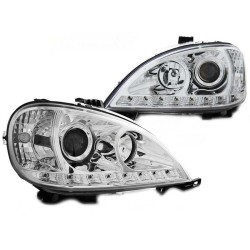 Μπροστινά Φανάρια Set Για Mercedes-Benz ML-Class W163 98-01 DRL Χρωμίου H1/H1 JunYan Μπροστινά Φανάρια Set Για Mercedes-Benz ML-Class W163 98-01 DRL Χρωμίου H1/H1 JunYan