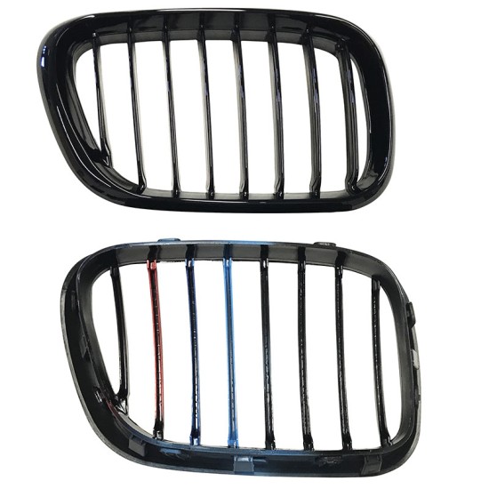 Καρδιές Μάσκας Για Bmw X5 E53 99-03 M Look Tri-Color Μαύρο Γυαλιστερό 2 Τεμάχια