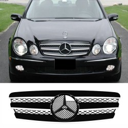 Μάσκα Για Mercedes-Benz E-Class W211 02-06 Amg Look Με 3 Γρίλιες Μαύρο/Χρώμιο 1 Τεμάχιο