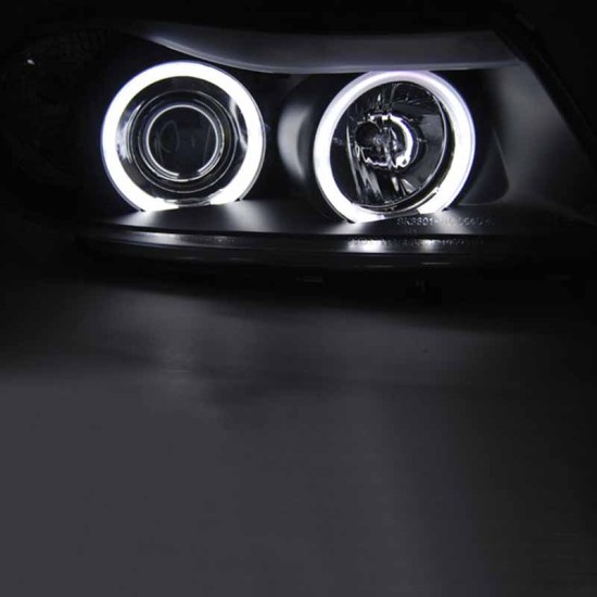 Μπροστινά Φανάρια Set Για Bmw 3 E90 / E91 05-08 ccfl Angel Eyes Μαύρα H7/H1 Sonar