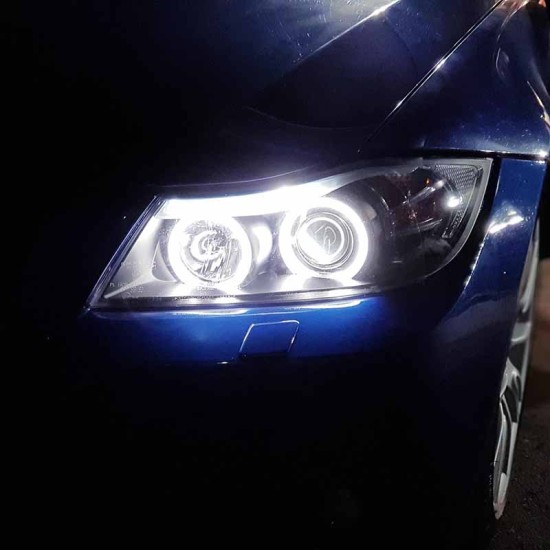 Μπροστινά Φανάρια Set Για Bmw 3 E90 / E91 05-08 ccfl Angel Eyes Μαύρα H7/H1 Sonar
