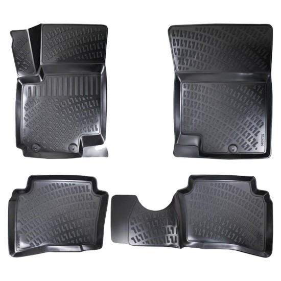 Πατάκια Σκαφάκια 3D Από Λάστιχο TPE Για Hyundai I20 2008-2014 Rizline 4 Τεμάχια Μαύρα