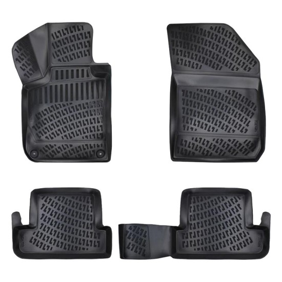 Πατάκια Σκαφάκια 3D Από Λάστιχο TPE Για Peugeot 308 2013- Rizline 4 Τεμάχια Μαύρα