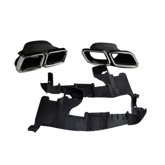 Diffuser Πίσω Προφυλακτήρα Για Mercedes-Benz E-Class W213 16-19 Amg Look Για Απλούς Προφυλακτήρες Σετ Με Μπούκες Από Abs Πλαστικό