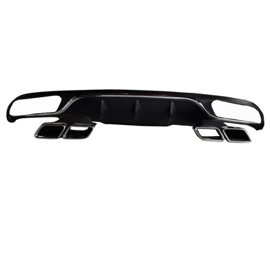 Diffuser Πίσω Προφυλακτήρα Για Mercedes-Benz E-Class W213 16-19 Amg Look Για Απλούς Προφυλακτήρες Σετ Με Μπούκες Από Abs Πλαστικό