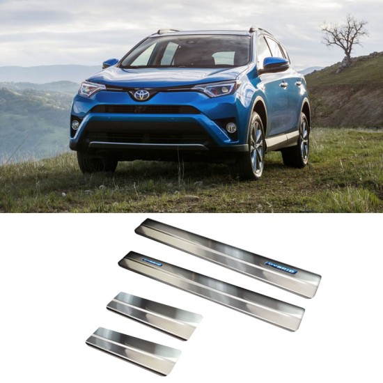 Διακοσμητικά Εσωτερικά Μασπιέ Πόρτας Για Toyota Rav4 16-18 / Toyota C-ΗR 2016+ Ηybrid Χρωμίου Αυτοκόλλητα 4 Τεμάχια 2/23007