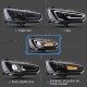 Μπροστινά Φανάρια Set Για Mitsubishi Lancer 07-17 DRL Led Tube & Dynamic Φλας Μαύρο/Χρώμιο H7 Manual VLAND