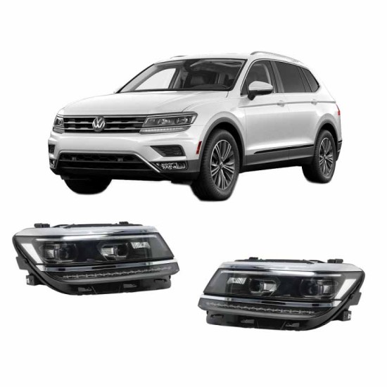 Μπροστινά Φανάρια Set Για Vw Tiguan II mk2 16+ DRL Led Matrix & Led Signal Dynamic R-Line Look H7/H7 Με Μοτέρ Carner