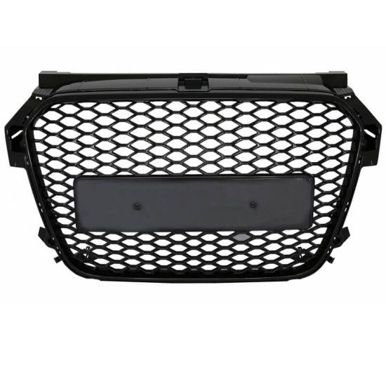 Μάσκα Για Audi A1 8X 10-14 RS1 Look Κυψελωτή Γυαλιστερό Μαύρο 1 Τεμάχιο