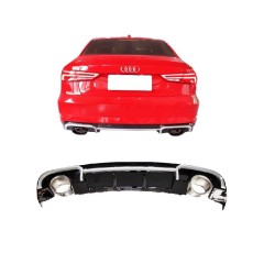 Diffuser Πίσω Προφυλακτήρα Για Audi A4 B9 RS4 Look Με Μπούκες Από Abs Πλαστικό Diffuser Πίσω Προφυλακτήρα Για Audi A4 B9 RS4 Look Με Μπούκες Από Abs Πλαστικό
