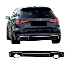 Diffuser Πίσω Προφυλακτήρα Για Audi A3 8V 16-18 Hatchback RS3 Look Για Standard Προφυλακτήρα Με Μπούκες Από Abs Πλαστικό Diffuser Πίσω Προφυλακτήρα Για Audi A3 8V 16-18 Hatchback RS3 Look Για Standard Προφυλακτήρα Με Μπούκες Από Abs Πλαστικό