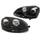 Μπροστινά Φανάρια Set Για Vw Golf V (5) 03-08 DRL Μαύρα H7/H1 Με Μοτέρ Eagle Eyes