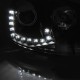 Μπροστινά Φανάρια Set Για Vw Golf V (5) 03-08 DRL Μαύρα H7/H1 Με Μοτέρ Eagle Eyes