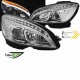 Μπροστινά Φανάρια Set Για Mercedes-Benz C-Class W204 07-10 DRL Tube Lights W222 Look Dynamic Φλας Χρωμίου H9/H9 Με Μοτέρ JunYan