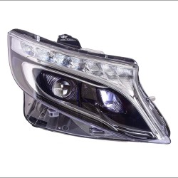 Μπροστινά Φανάρια Set Για Mercedes-Benz Vito W447 14+ DRL Led Tube & Led Signal Dynamic Μαύρα Με Μοτέρ Carner