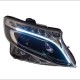 Μπροστινά Φανάρια Set Για Mercedes-Benz Vito W447 14+ DRL Led Tube & Led Signal Dynamic Μαύρα Με Μοτέρ Carner