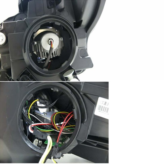 Μπροστινά Φανάρια Set Για Mercedes-Benz Vito W447 14+ DRL Led Tube & Led Signal Dynamic Μαύρα Με Μοτέρ Carner
