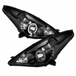 Μπροστινά Φανάρια Set Για Toyota Celica T230 99-05 Angel Eyes & Led Μαύρα H7/H1 Manual Eagle Eyes