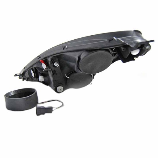 Μπροστινά Φανάρια Set Για Toyota Celica T230 99-05 Angel Eyes & Led Μαύρα H7/H1 Manual Eagle Eyes