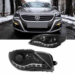 Μπροστινά Φανάρια Set Για Vw Passat CC 08-12 DRL Μαύρα H7/H7/H7 Με Μοτέρ Depo Μπροστινά Φανάρια Set Για Vw Passat CC 08-12 DRL Μαύρα H7/H7/H7 Με Μοτέρ Depo
