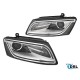 Μπροστινά Φανάρια Set Για Audi Q5 8R 12-17 TRU DRL Led Tube Χρωμίου H7/H7 Με Μοτέρ Depo