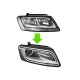 Μπροστινά Φανάρια Set Για Audi Q5 8R 12-17 TRU DRL Led Tube Χρωμίου H7/H7 Με Μοτέρ Depo