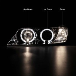 Μπροστινά Φανάρια Set Για Bmw Z3 95-02 Angel Eyes Χρωμίου H1/H1 Sonar