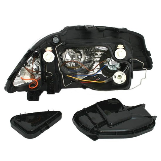 Φανάρι Μπροστινό Αριστερό Για Seat Ibiza 6L 02-08 Μαύρο H7/H3 Depo