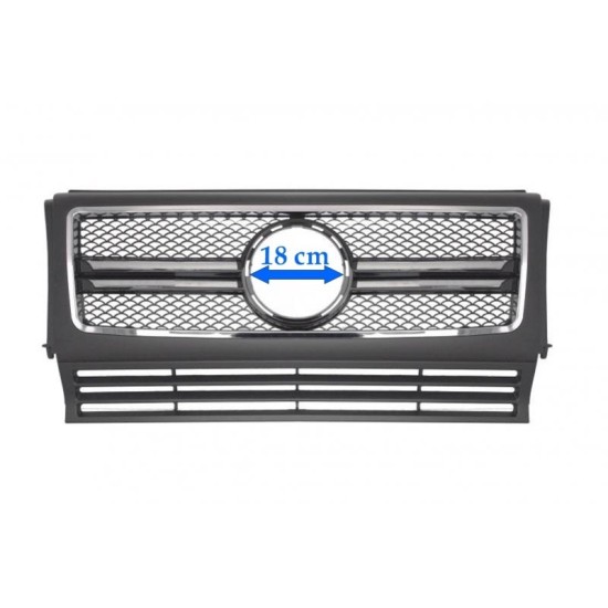 Μάσκα Για Mercedes-Benz G-Class W461 W463 90-15 Amg G55/G65 Look Μαύρο/ Χρώμιο 1 Τεμάχιο