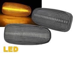 Πλαϊνά Φλας Φτερού Για Mercedes-Benz C W202 96-01 / CLK W208 97-02 / E W124 93-95 / W210 95-03 / SLK R170 96-04 / Vito W638 96-03 / Sprinter W901-W905 95-06 /  VW LT 98-06 Led Λευκά 2 Τεμάχια