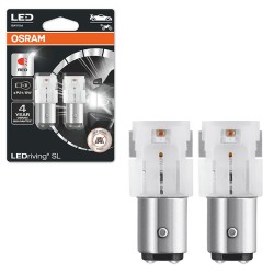 Λάμπες Led P21/5W Διπολικές BAY15D 12volt 1.7 watt Κόκκινες Osram 7528DRP-02B 2 Τεμάχια