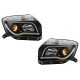 Μπροστινά Φανάρια Set Για Dacia Duster 10-14 DRL & Led Tube Μαύρα H7/H1 Sonar