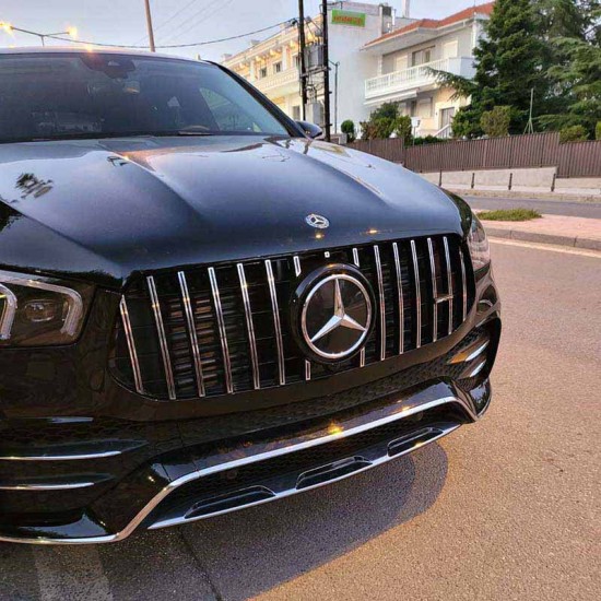 Μάσκα Για Mercedes-Benz GLE-Class W167/C167/V167 19+ GT Amg Panamericana Look Μαύρο/Χρώμιο 1 Τεμάχιο