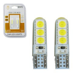 Λάμπες Led T10 12volt 6 Led Λευκές Auto GS 600242 2 Τεμάχια