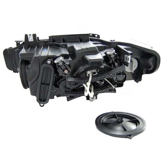 Μπροστινά Φανάρια Set Για Bmw 3 F30/F31 11-15 Led Angel Eyes Μαύρα H7/H7 Με Μοτέρ Depo