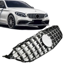 Μάσκα Για Mercedes-Benz C-Class W205 14+ GT Amg Panamericana Look Μαύρο/Χρώμιο 1 Τεμάχιο
