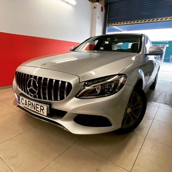 Μάσκα Για Mercedes-Benz C-Class W205 14+ GT Amg Panamericana Look Μαύρο/Χρώμιο 1 Τεμάχιο