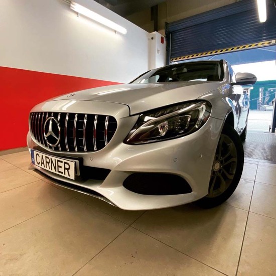 Μάσκα Για Mercedes-Benz C-Class W205 14+ GT Amg Panamericana Look Μαύρο/Χρώμιο 1 Τεμάχιο
