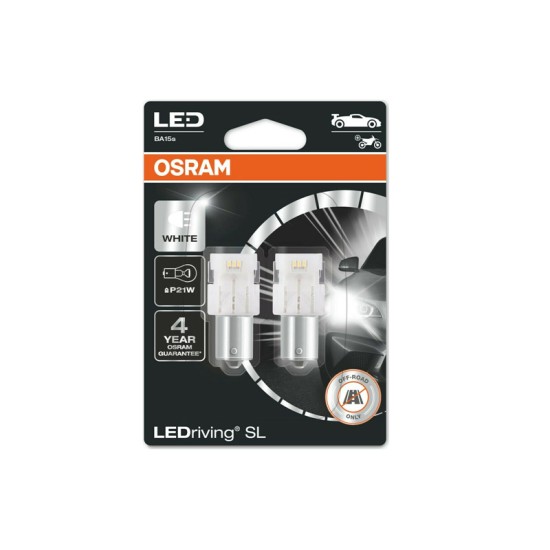 Λάμπες Led P21W Μονοπολικές BA15S 12volt 1.4 watt Λευκές Osram 7506DWP-02B 2 Τεμάχια
