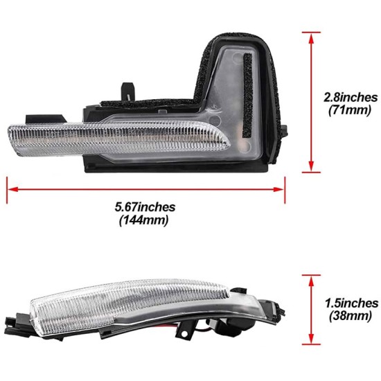 Φλας Καθρέπτη Για Volvo XC60 14+ / XC90 14+ / V90 16+ Led Dynamic Άσπρα 2 Τεμάχια