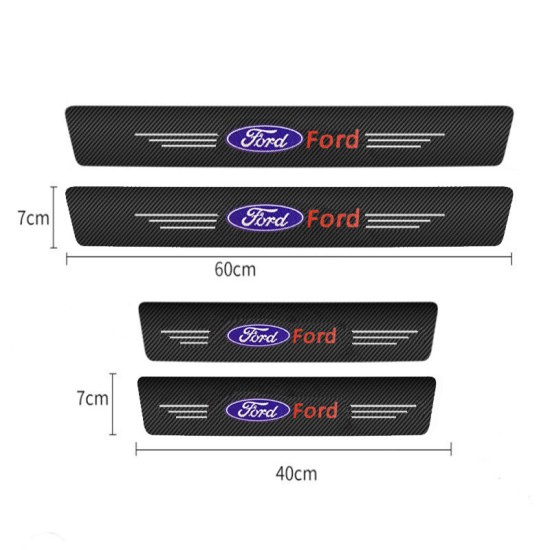 Διακοσμητικά Εσωτερικά Μασπιέ Πόρτας Carbon Look Ford Αυτοκόλλητα 4 Τεμάχια