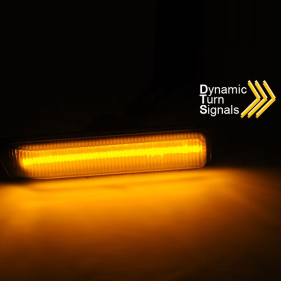 Πλαϊνά Φλας Φτερού Για Bmw 3 E36 96-99 / X5 E53 99-03 Led Dynamic Φιμέ 2 Τεμάχια
