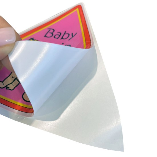 Αυτοκόλλητο Σήμα Αυτοκινήτου ''Baby In Auto'' 8,9cm x 7,6cm Φουξ Με Επικάλυψη Σμάλτου 1 Τεμάχιο