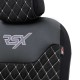 Ημικάλυμμα Αυτοκινήτου Otom RSX Diamond Sued / Δερματίνη Κεντητή Καπιτονέ Μαύρο Με Άσπρη Ραφή RSXT-102 1 Τεμάχιο